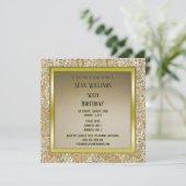Classy Unisex Gold Birthday Einladung (Stehend Vorderseite)