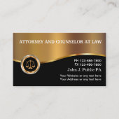 Classy Upscale Attorney Business Cards Visitenkarte (Vorderseite)