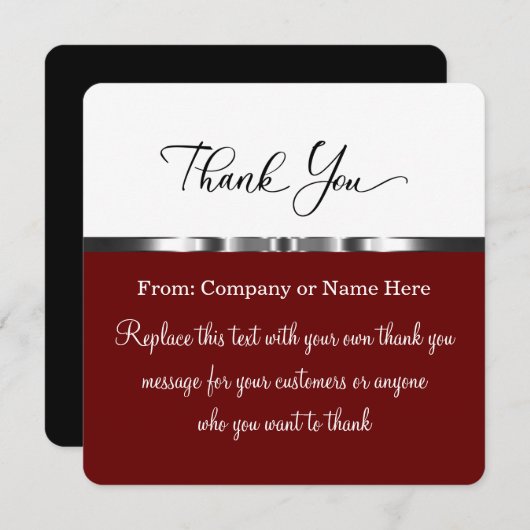 Classy Upscale Vielen Dank mit Umschlägen Dankeskarte (Vorne/Hinten)