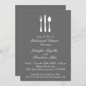 Classy Utensils Probe Dinner Invite (grau) Einladung (Vorne/Hinten)