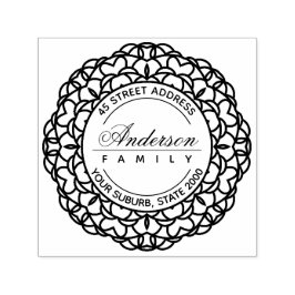 CLASSY VERZIERT CUSTOM FAMILIENNAME RÜCKSENDEADRES PERMASTEMPEL