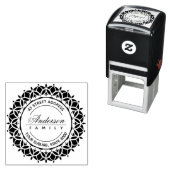 CLASSY VERZIERT CUSTOM FAMILIENNAME RÜCKSENDEADRES PERMASTEMPEL (Beispiel)