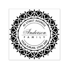 CLASSY VERZIERT CUSTOM FAMILIENNAME RÜCKSENDEADRES PERMASTEMPEL