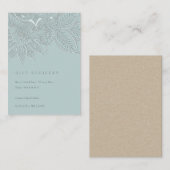 Classy Verziert Paisley Dusky Blue Wedding Registr Begleitkarte (Vorne/Hinten)
