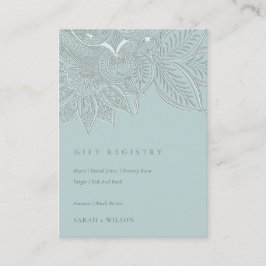 Classy Verziert Paisley Dusky Blue Wedding Registr Begleitkarte