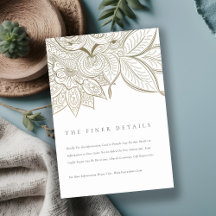 Classy Verziert Paisley Ivory Gold Wedding Details