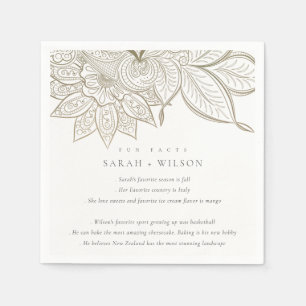 Classy Verziert Paisley Ivory Gold Wedding Fun Fak Serviette