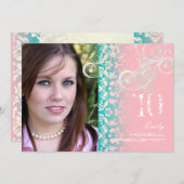 Classy Vintag/Grunge/Wirbel/Damask/Abschlüsse Einladung (Vorne/Hinten)