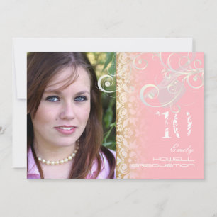 Classy Vintag/Grunge/Wirbel/Damask/Abschlüsse Einladung