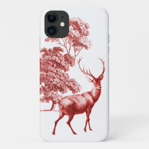Classy Vintag Red Toile Hirsche im Wald Case-Mate iPhone Hülle