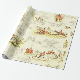Classy Vintage English Horse Riders Hounds Hunting Geschenkpapier