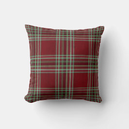Classy Vintage Red Green Textured Tartan Plaid Kissen