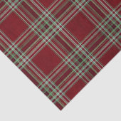 Classy Vintage Red Green Textured Tartan Plaid  Seidenpapier (Ausschnitt)