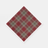 Classy Vintage Red Green Textured Tartan Plaid Serviette (Ecke)