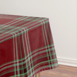 Classy Vintage Red Green Textured Tartan Plaid Tischdecke