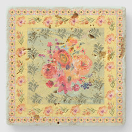 Classy vintage watercolor floral artistic old steinuntersetzer