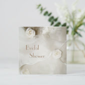 Classy Vintage Wedding Gown Brautparty Einladung (Stehend Vorderseite)