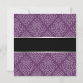 Classy Violet Damask Rentirement-Party Einladungen (Rückseite)