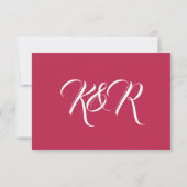 Classy Viva Magenta Calligraphy Sunset Theme RSVP Karte (Rückseite)