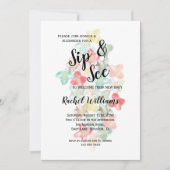 Classy Watercolor Blume Einladung (Vorderseite)