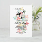 Classy Watercolor Blume Einladung (Stehend Vorderseite)