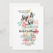 Classy Watercolor Blume Einladung (Vorne/Hinten)