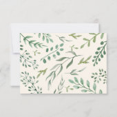 Classy Watercolor Greenerity Wreath Monogram RSVP Karte (Rückseite)