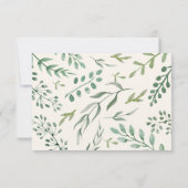 Classy Watercolor Greenerity Wreath Monogram RSVP Karte (Rückseite)
