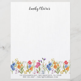 Classy Watercolor Individuelle Name Briefbogen