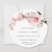 Classy Watercolor Magnolia Brautparty Einladung (Vorderseite)
