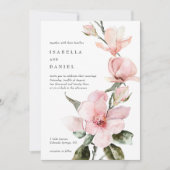 Classy Watercolor Magnolia Hochzeit Einladung (Vorderseite)
