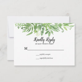 Classy Watercolor Wildwiese Green Wedding RSVP