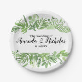 Classy Watercolor Wildwiese Hochzeit Pappteller (Vorderseite)