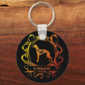 Classy Weathered Whippet Schlüsselanhänger (Vorderseite)