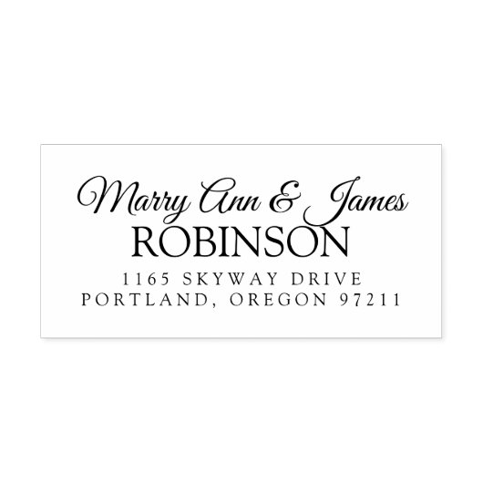 Classy Wedding Couple's Name Address Permastempel (Design)