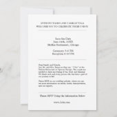 Classy Wedding Custom mit Foto Einladung (Rückseite)