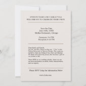 Classy Wedding Custom mit Foto Einladung (Rückseite)