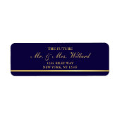 Classy Wedding Gold Foil - Navy Rücksendeadresse (Vorne)
