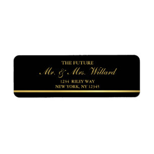 Classy Wedding Gold Foil - Schwarze Rücksendeadres