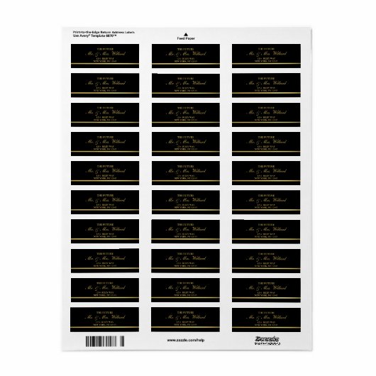 Classy Wedding Gold Foil - Schwarze Rücksendeadres (Vorne)