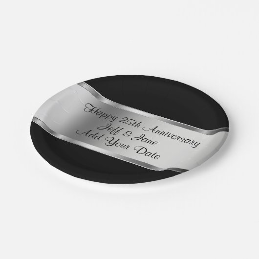 Classy Wedding Jubiläum Pappteller (Schrägansicht)