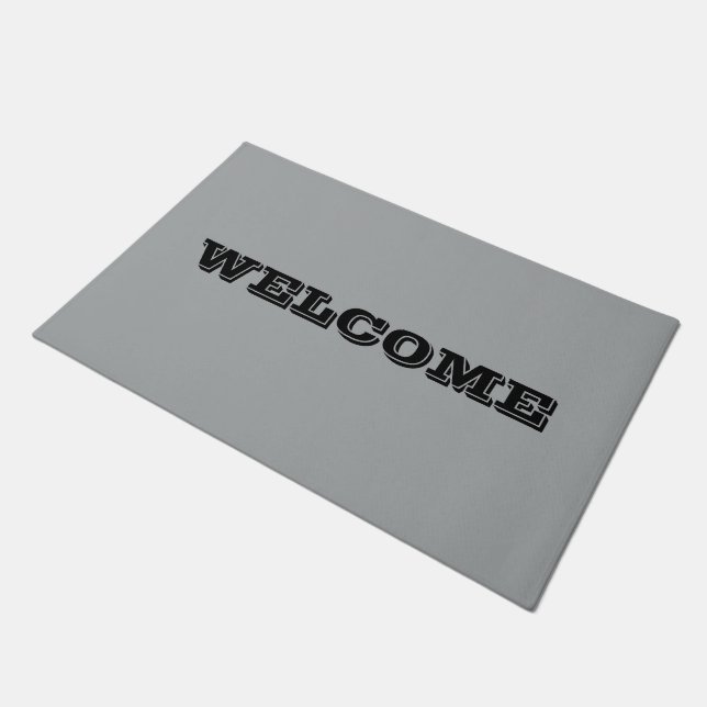 Classy Weihnachten Silver Winter Solid Color Fußmatte (Schrägansicht)