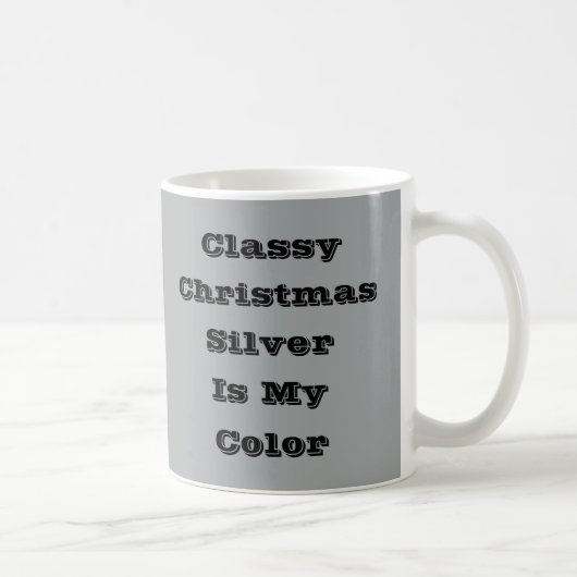 Classy Weihnachten Silver Winter Solid Color Kaffeetasse (Rechts)
