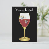 Classy Weinglas Einladung für Veranstaltungen (Stehend Vorderseite)