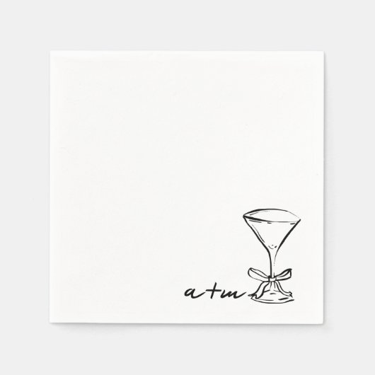 Classy Whimsical Custom Cocktail Hochzeit Napkins Serviette (Vorderseite)