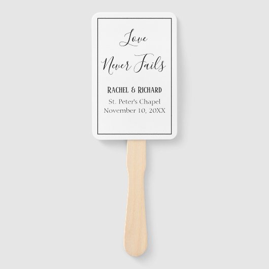 Classy White and Black Wedding Fächer (Vorderseite)