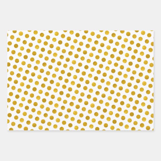 Classy White Blue & Gold Polka Dots Moderne Weihna Geschenkpapier Set (Vorderseite 3)