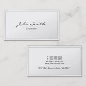 Classy White Border DJ Music Business Card Visitenkarte (Vorne/Hinten)