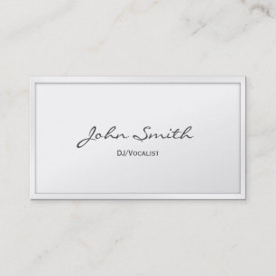 Classy White Border DJ Music Business Card Visitenkarte