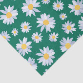 Classy White Daisy Blume Botanisches Grünes Design Seidenpapier (Ausschnitt)